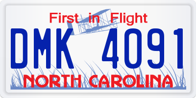 NC license plate DMK4091