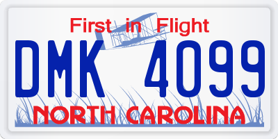 NC license plate DMK4099