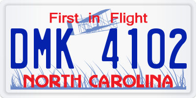 NC license plate DMK4102