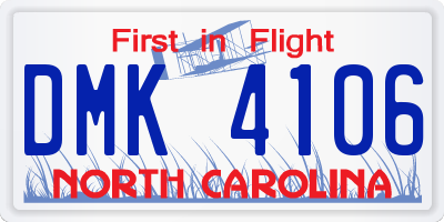 NC license plate DMK4106