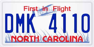 NC license plate DMK4110