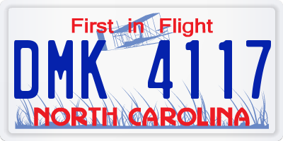 NC license plate DMK4117