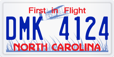 NC license plate DMK4124