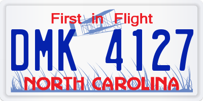 NC license plate DMK4127