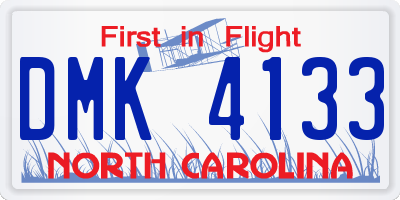 NC license plate DMK4133