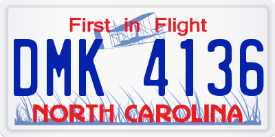 NC license plate DMK4136