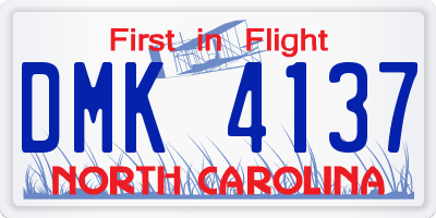 NC license plate DMK4137