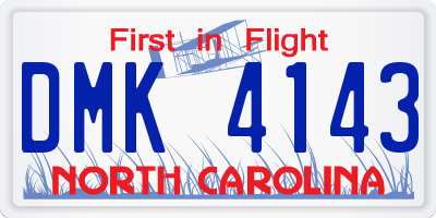 NC license plate DMK4143