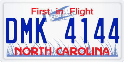 NC license plate DMK4144