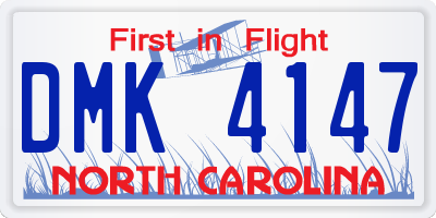 NC license plate DMK4147