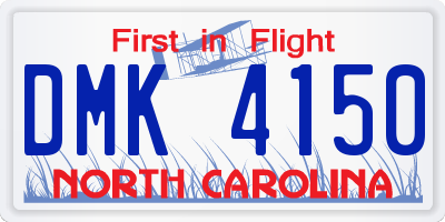 NC license plate DMK4150