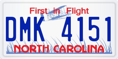 NC license plate DMK4151