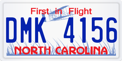 NC license plate DMK4156