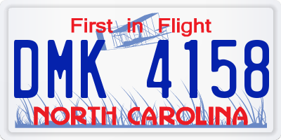 NC license plate DMK4158