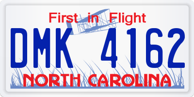 NC license plate DMK4162