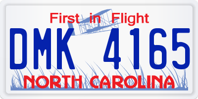 NC license plate DMK4165