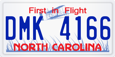 NC license plate DMK4166