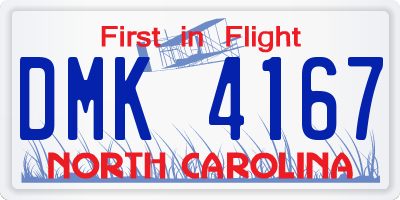 NC license plate DMK4167