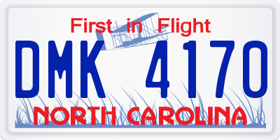 NC license plate DMK4170