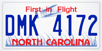 NC license plate DMK4172