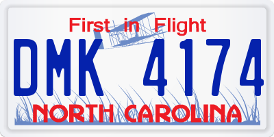 NC license plate DMK4174