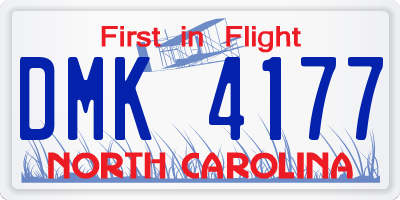 NC license plate DMK4177