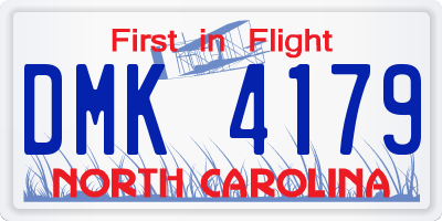 NC license plate DMK4179