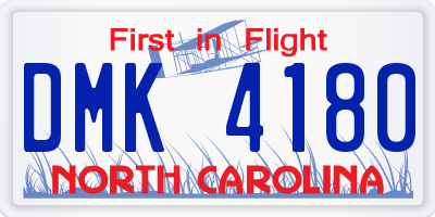 NC license plate DMK4180