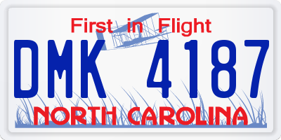 NC license plate DMK4187