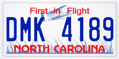 NC license plate DMK4189