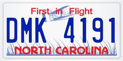 NC license plate DMK4191