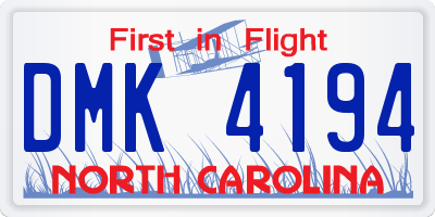 NC license plate DMK4194