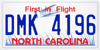 NC license plate DMK4196