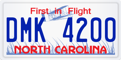 NC license plate DMK4200