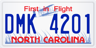 NC license plate DMK4201