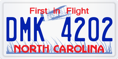 NC license plate DMK4202