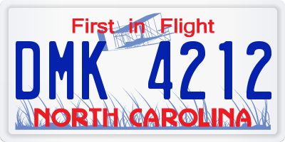 NC license plate DMK4212