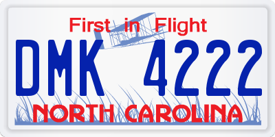 NC license plate DMK4222