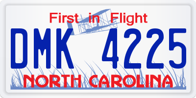 NC license plate DMK4225