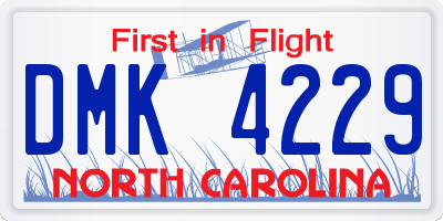 NC license plate DMK4229