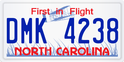 NC license plate DMK4238