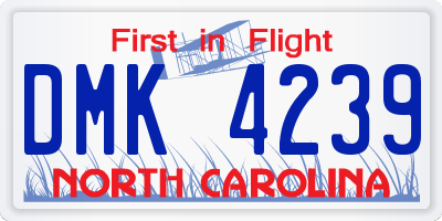 NC license plate DMK4239