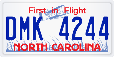 NC license plate DMK4244