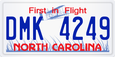 NC license plate DMK4249