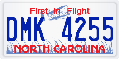 NC license plate DMK4255