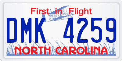 NC license plate DMK4259