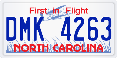 NC license plate DMK4263