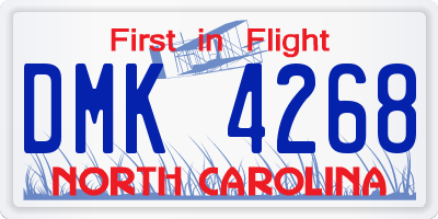 NC license plate DMK4268