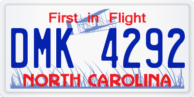 NC license plate DMK4292