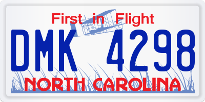 NC license plate DMK4298